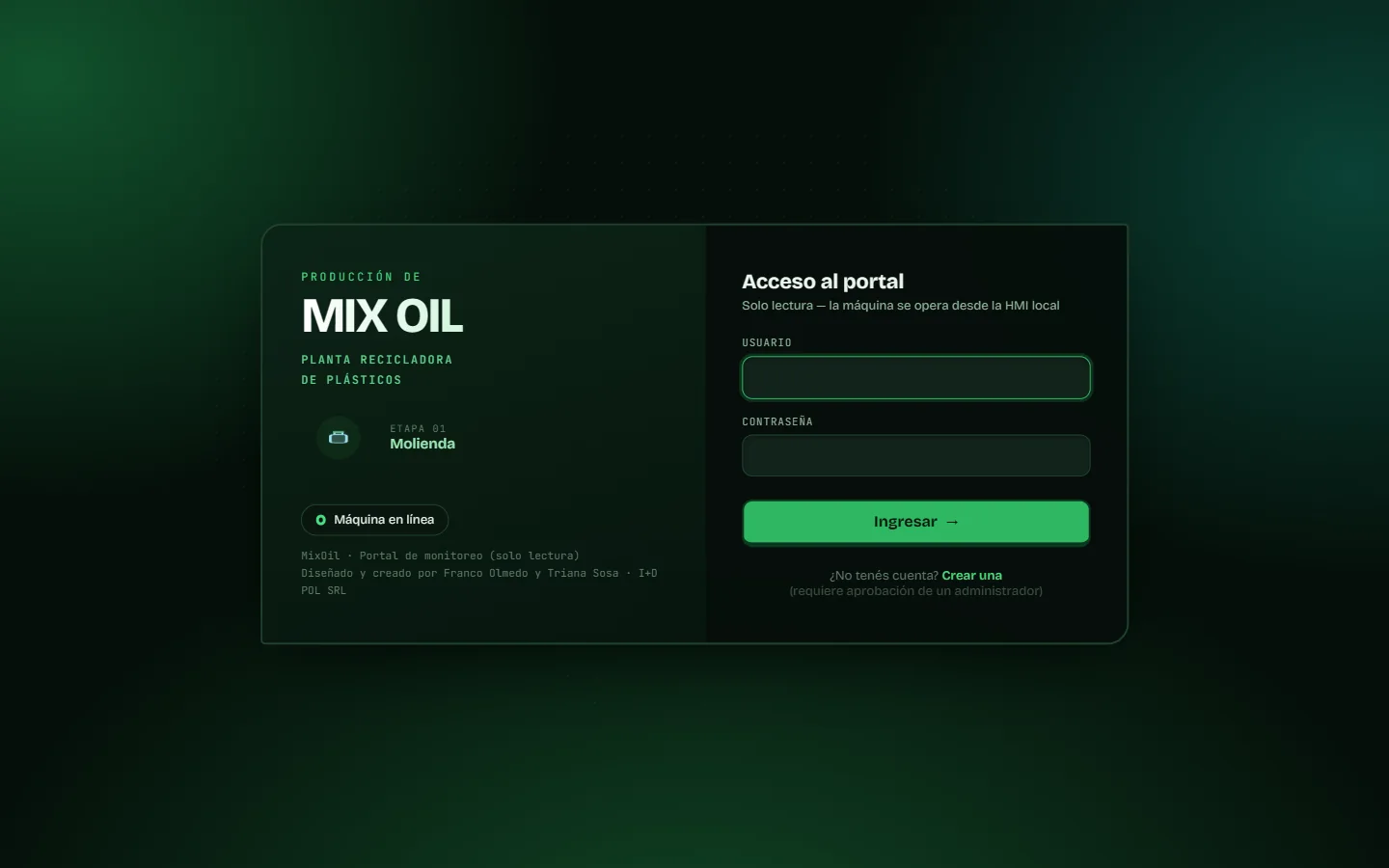 Pantalla de acceso del portal